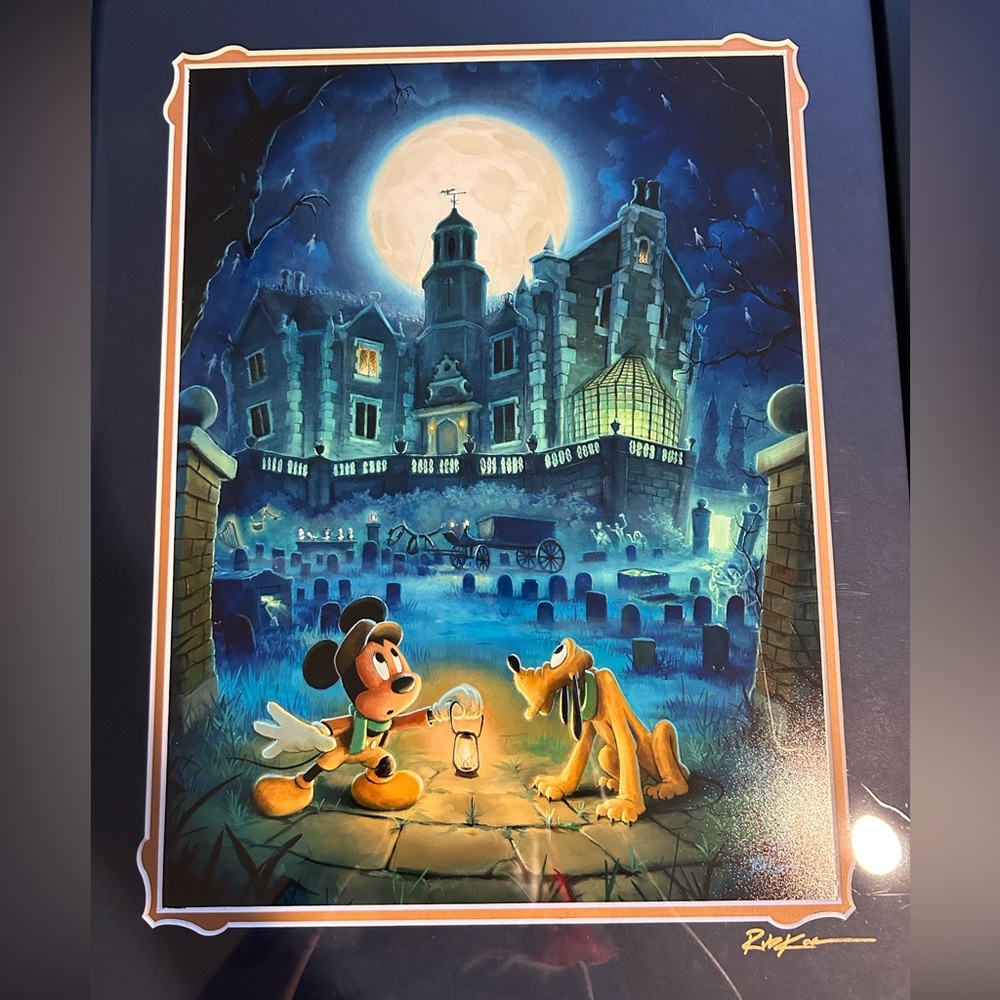 Disney Stretched Canvas Haunted Mansion at Moonlight